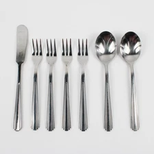 Lot Of 7 Splendide Manhattan (Stainless) Flatware Sugar Spoon, Cocktail, Butter