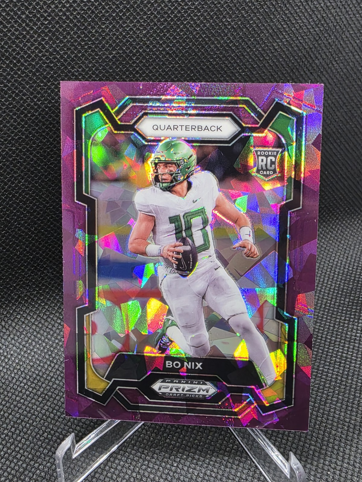 2024 Panini Prizm Draft Picks - Bo Nix #105 Purple Ice Prizm 052/149 (RC)