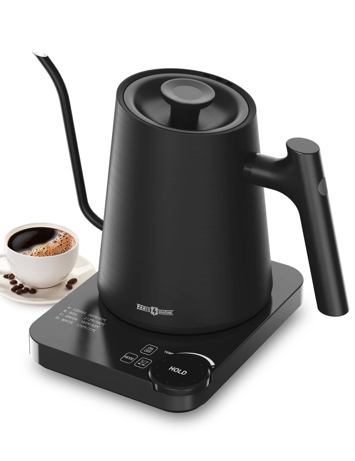 PARIS RHNE Gooseneck Electric Kettle 0.9L Temperature Variable