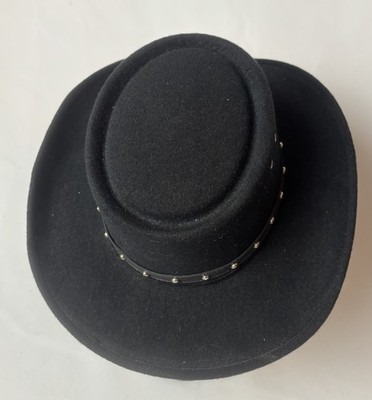 WESTERN EXPRESS Black Felt Finish Western Gambler Hat Small 