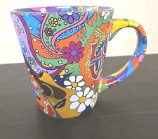 ROCK AND ROLL HALL OF FAME MUSEUM CLEVELAND 60'S DOVE MUG PEACE LOVE GUITAR MUG