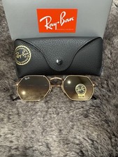 New Ray-Ban RB3556N Unisex- Octagonal Gold Frame/ Gradient Brown Sunglasses