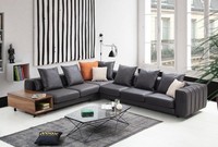 Eckgarnitur Ecksofa L Form Polstersofa Stoffsofa Couch Grau Sofa Tisch