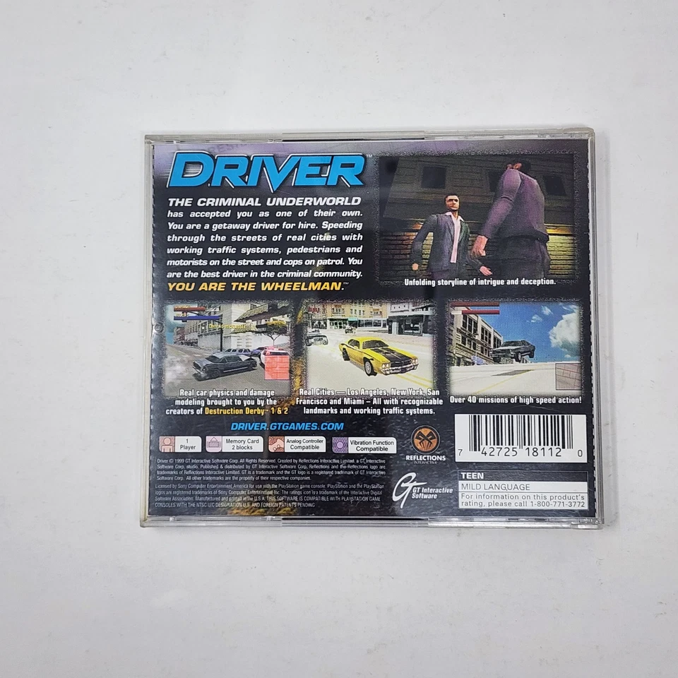 Driver (Sony PlayStation 1 PS1) No Game - Case & Manual ONLY - Image 2 of 4