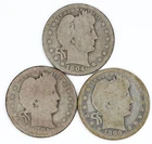 1899-O 1901-O 1904-O Barber Quarters Silver 25c Lot of 3
