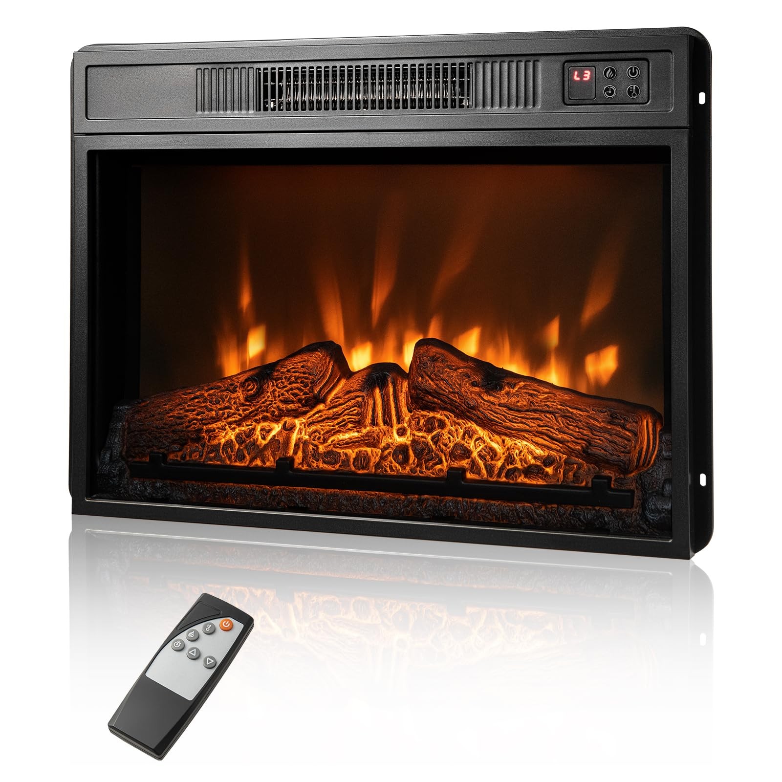 Electric Fireplace Insert 23 Inch Recessed Fireplace Heater 