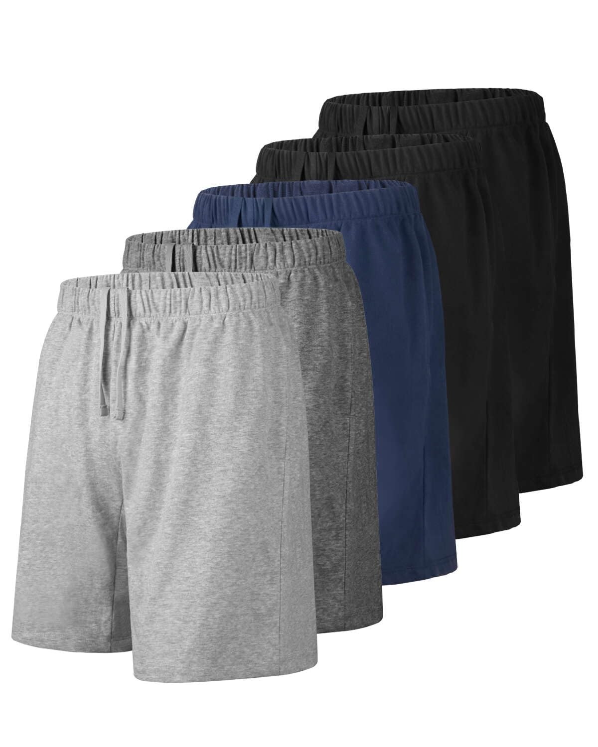 Liloak Men's Cotton Sweat Shorts 3-6 Pack Athletic Gym Lounge Pockets