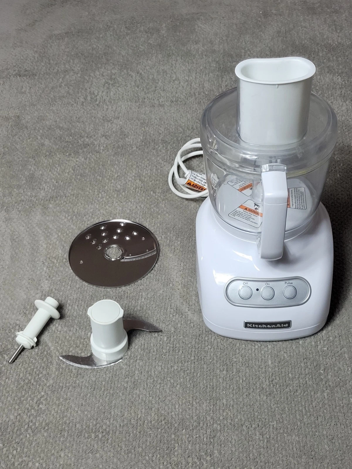 KitchenAid Food Processor KFP715WH2 White All Parts Included Works Great