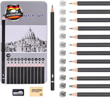 Zeichenbleistifte Set 12 Stück mit Radierer ...