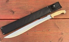 25” Machete Full Tang Ergonomic Nylon Sheath Wood Handle Classic Sharp 19” Blade