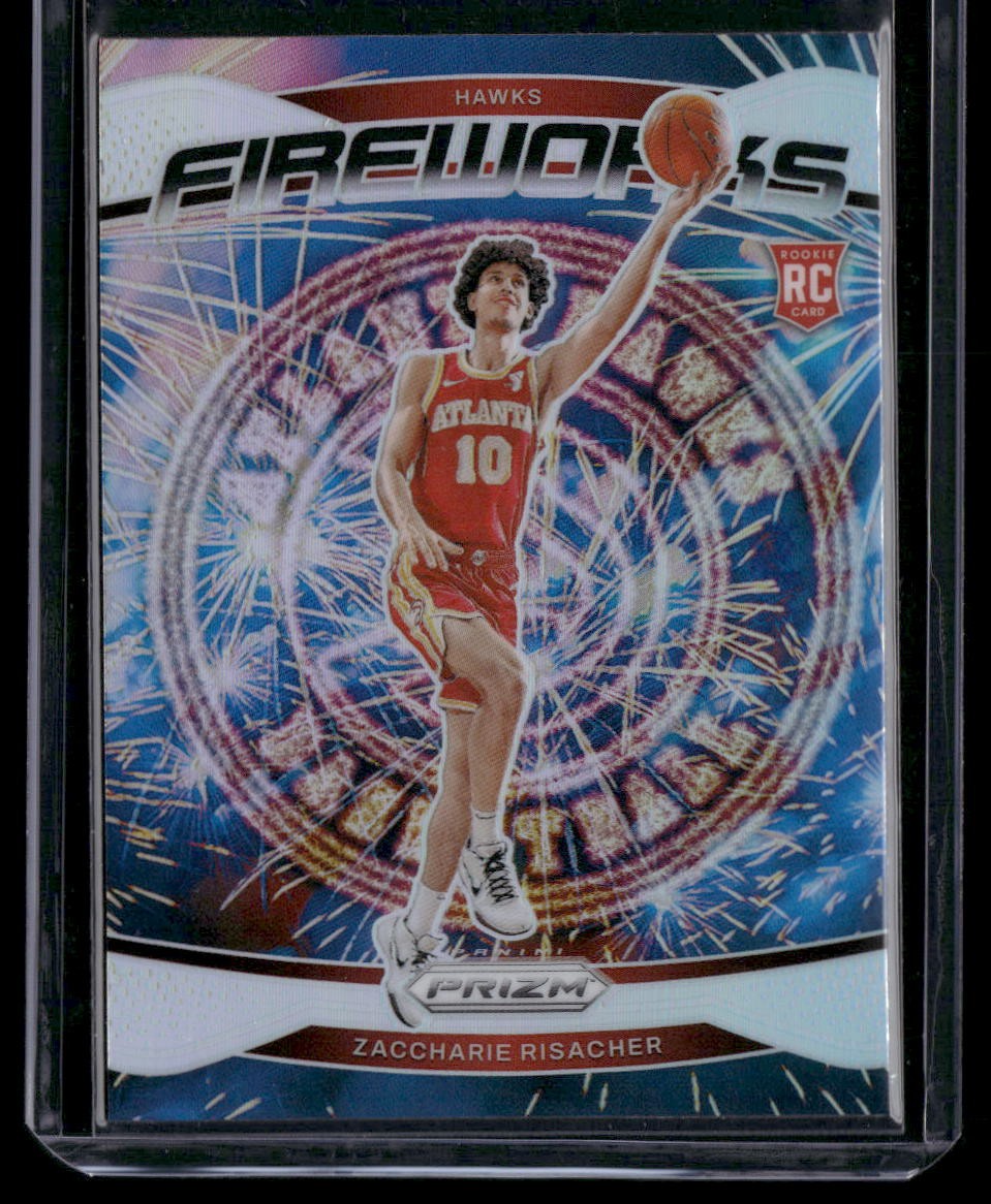 2024-25 Panini Prizm #6 Zaccharie Risacher Fireworks Prizms Silver Rookie Rc