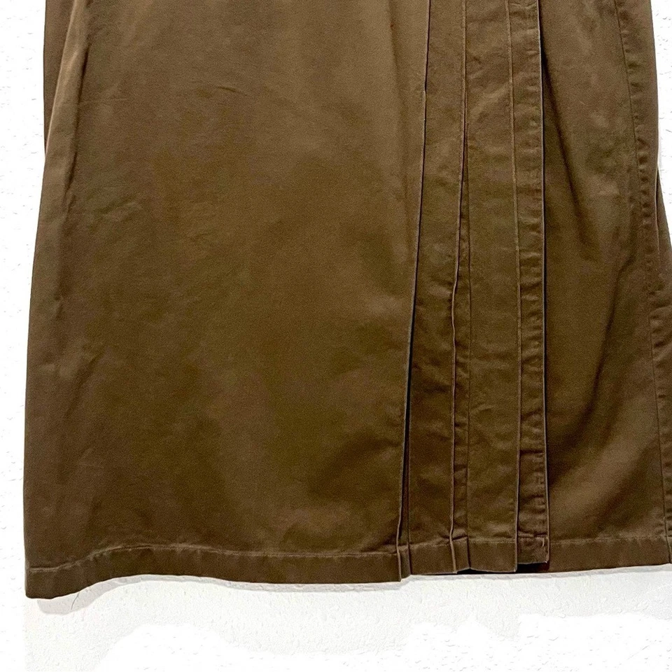 Falda midi marrón tallada con volantes con detalles de hebilla 14W Foto 4 de 4