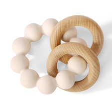 Baby Teething Toys for 0-6 6-12 Months- Bpa-Free Food-Grade Silicone Natural B