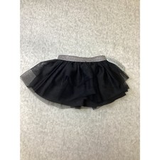 Cat  Jack Baby Girls Black Tulle Tutu Skirt Silver Glitter Waistband 12M NWT