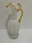 Fenton Gold Crest 9" Milk Glass Mellon Jug Pitcher Ruffled 1943-1945