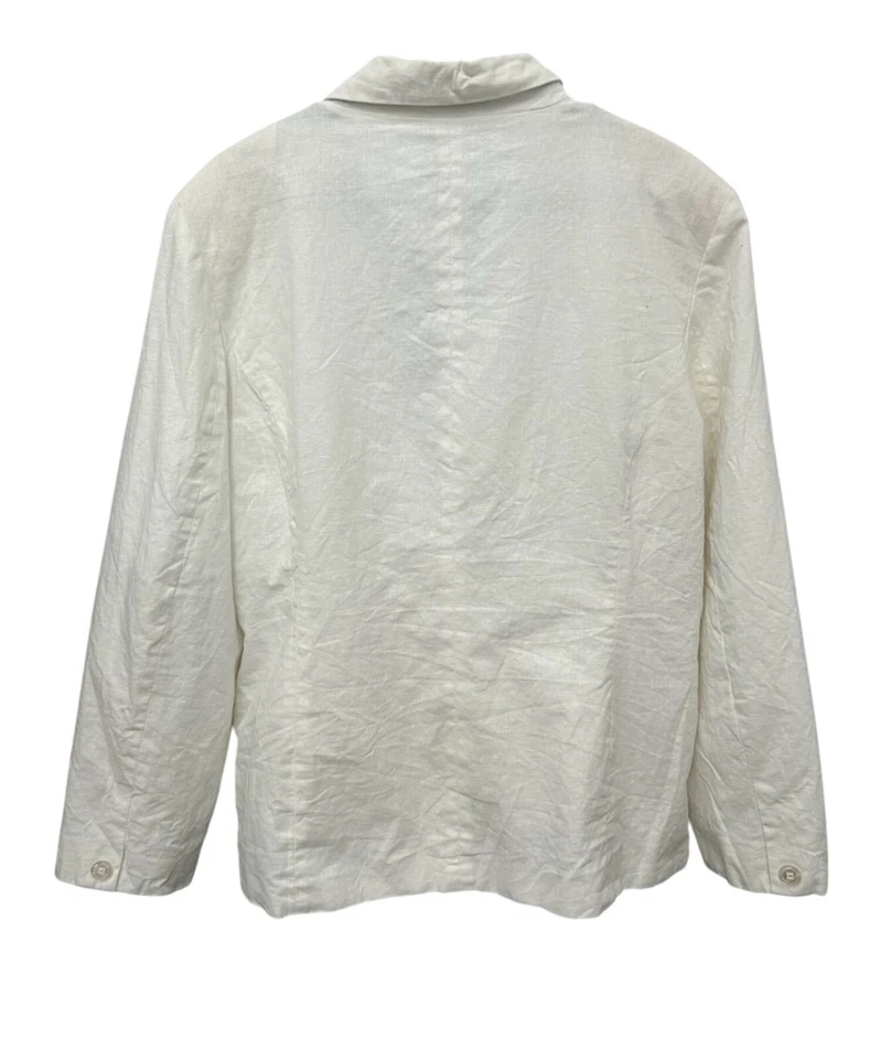 Blazer Chadwicks Mujer Blanco Lino Mezcla Algodón Talla 16 Foto 2 de 4