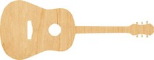 Guitar 2 Laser Cut Out Wood Shape Craft Supply - Woodcraft Cutout