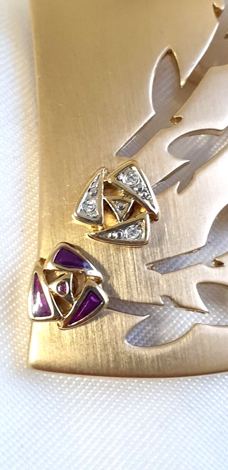 XL großer Anhänger Gold Rosen von Pierre Lang vergoldet satiniert Steinbesatz - Bild 3 von 4