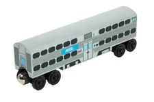 Wooden Whittle Shortline Railroad METRA  Bi-Level Passenger Coach Car 8447