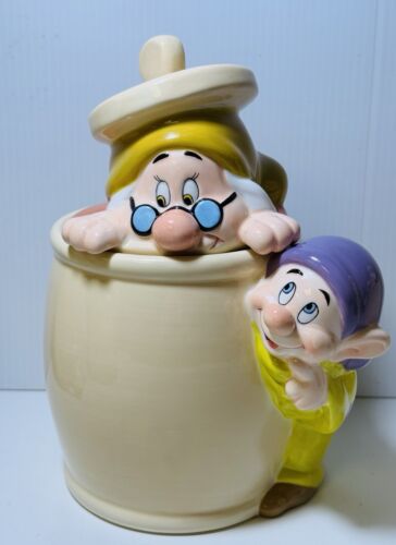 Set 4 barattoli vintage Disney sette nani ceramica Peek-a-Boo rari - Foto 15 di 19