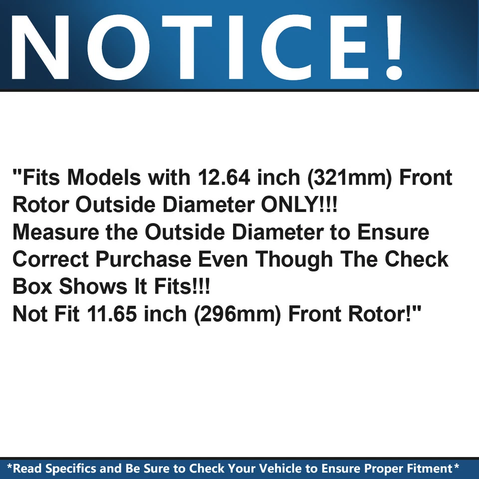 Almohadillas de rotores delanteros de 12,64 pulgadas para GMC Terrain Chevy Impala Equinox Buick Allure Foto 2 de 4