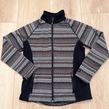 Kerrits Sz Teen XL Full Zip Sweater Jacket Horseshoe Print Equestrian Riding