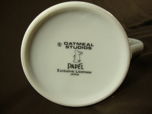 Oatmeal Studios Papél H Lehrer 2 Rabbits in Love Mug Made in Japan - Picture 4 of 8