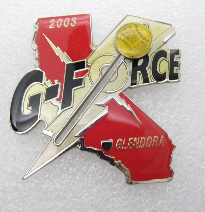 Vtg 2003 Glendora F-Force Girls Fastpitch Softball California Lapel Pin (C545)