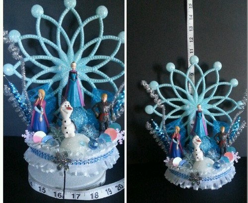 inspired Disney Frozen princess Anna & Elsa cake topper centerpiece decoration - Picture 10 of 11