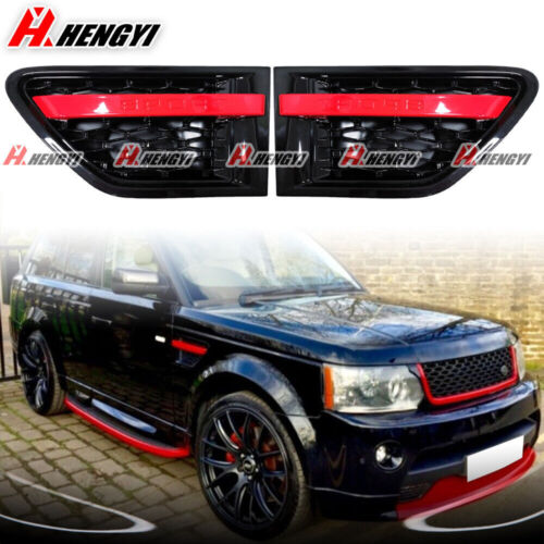 FOR RANGE ROVER SPORT 2010-2013  AUTOBIOGRAPHY SIDE VENTS  BLACK RED - Picture 1 of 10
