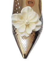 Off White Color Flower Clips for Shoes 2 pieces , Shoe Clips, Shoe Accessories