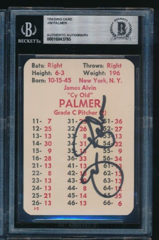 Jim Palmer Autographed Signed Baltimore Orioles 1980 APBA Baseball 1979 Season J-2 auto BAS BECKETT 