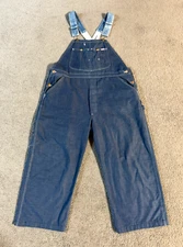 VTG Lee Jeans Men's Cropped Denim Bibs Overalls - Altered - Size 38 x 24