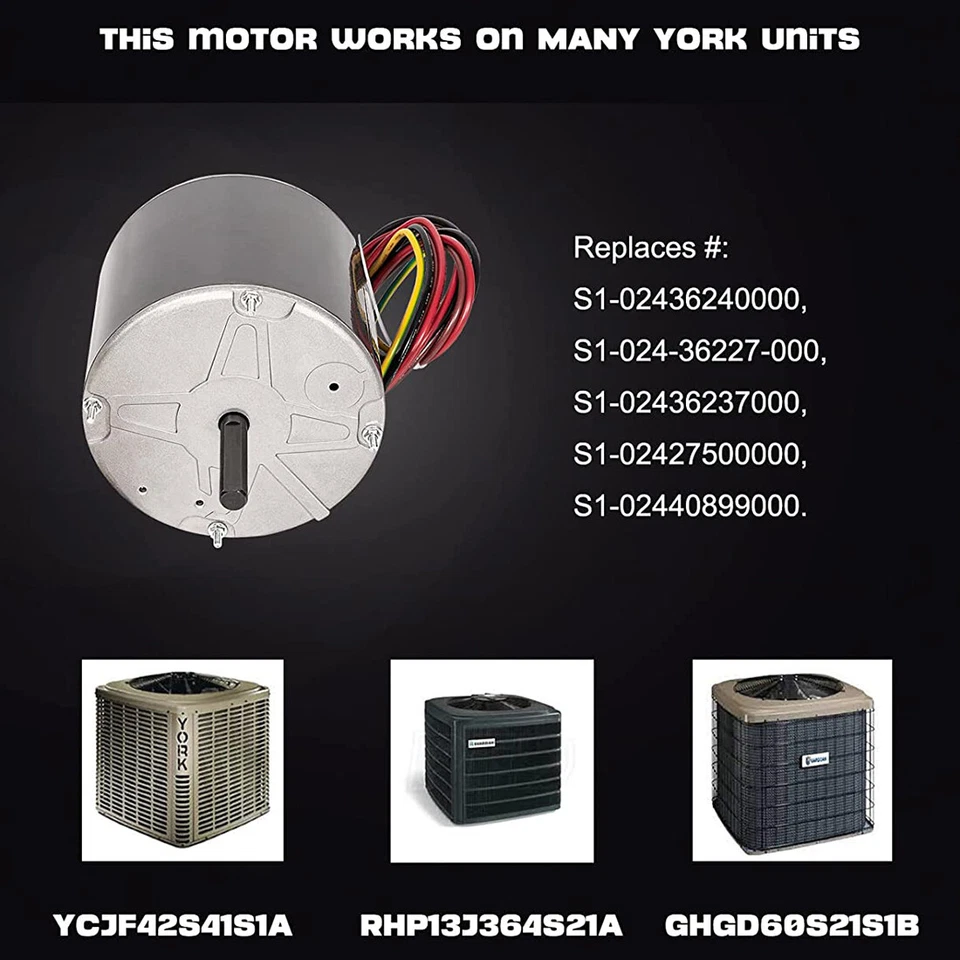 Для York, Coleman, Luxaire, Genteq, A.O. Двигатель вентилятора конденсатора Smith F48AA68A50 - Изображение 2 из 4