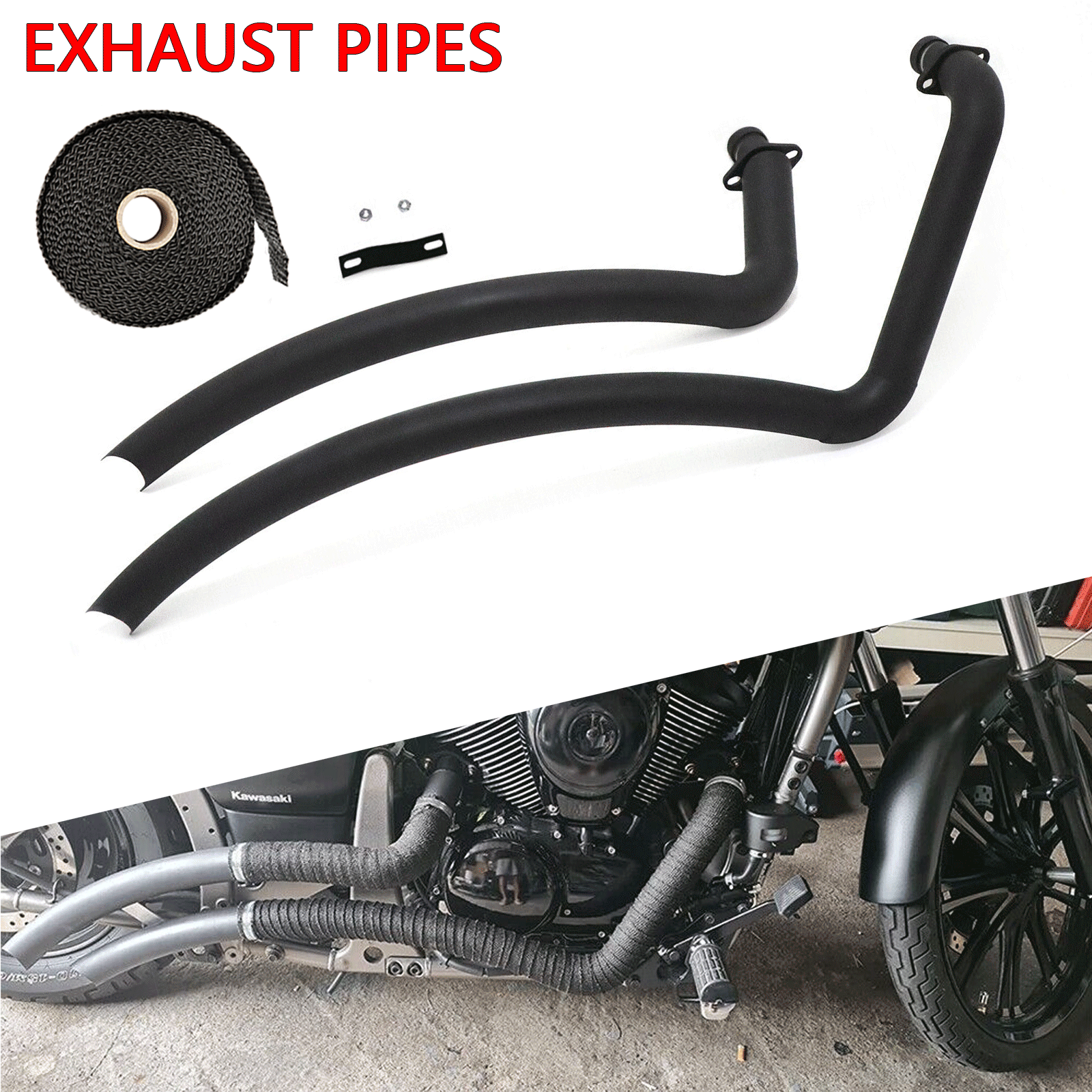 Shortshots Staggered Exhaust Pipes Baffles For Kawasaki Vulcan 900