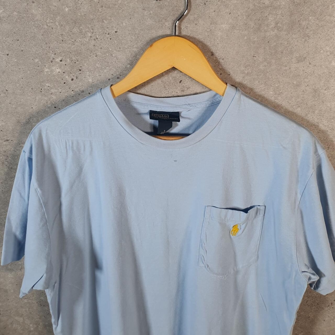 Polo Ralph Lauren vintage uomo piccola blu ricamata pony vestibilità classica
