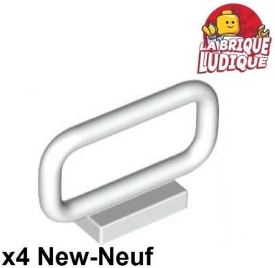 Lego 4x Bar Fence barrière rectangle arrondie round 1x4x2 blanc/white 6187 NEUF