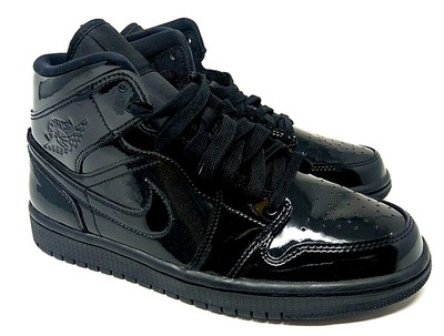 Nike Air Jordan 1 Mid Patent Leather Triple Black BQ6472 002 Women's Size 7 192498117961 | eBay