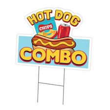 Hot Dog Combo Die Cut Yard Sign  Stake outdoor plastic coroplast window