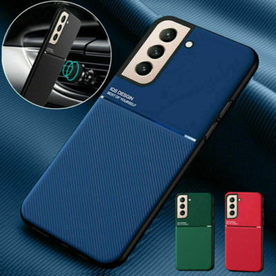 Luxury Magnetic Leather Case Metal Slim Carbon Fiber Hard Cover For Smart Phone