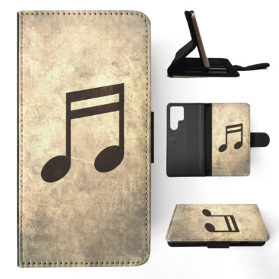 FLIP CASE FOR SAMSUNG GALAXY|VINTAGE MUSICAL MUSIC NOTE #17