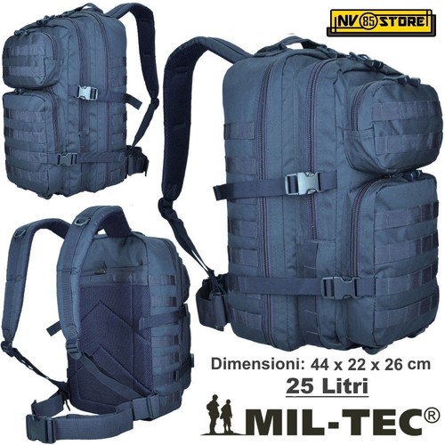 ZAINO TATTICO INCURSORE MIL-TEC MILTEC ASSAULT 25-30 LITRI NAVY BLU SOFTAIR  | eBay