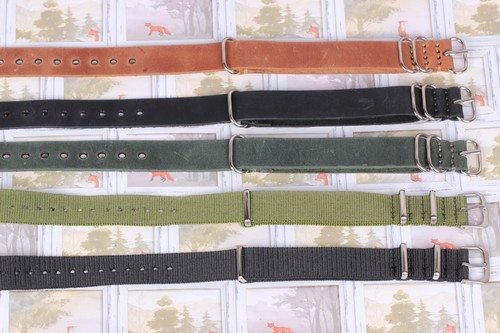 Black Nylon watchband Strap with quality hardware17mm 18mm 20mm 22mm Handcrafted - Picture 4 of 9