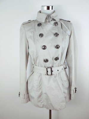 Stradivarius Trenchjacke Trenchcoat Grau Hell Gr. M/L Modern Elegant Business