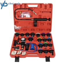 28Pc Radiator Pressure Tester Test Kit Coolant Vacuum Purge Refill With Adapters