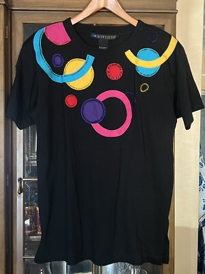 1991 NWT  I.B. Diffusion Funky Geometric Abstract Blouse Shirt w/Shoulder Pads