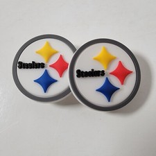 Set Of 2 Pittsburgh Steelers Shoe Decoration Charms Approx 1 1/8" Diameter