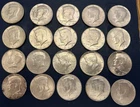Roll of 20 1964 Kennedy Half Dollars Silver-90% Silver-20 Half $-7.2oz Silver WT