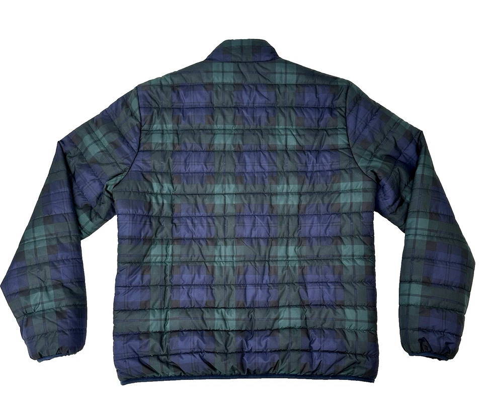 Jaqueta masculina xadrez acolchoada reversível Brooks Brothers GG verde marinho Thermore - Imagem 3 de 4