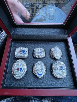 Tom Brady Super Bowl 6 Ring Set  With Display Case- X6 New England Patriots 